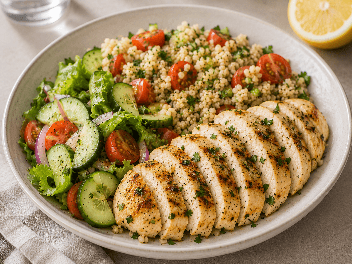 Mediterranean Lemon Herb Chicken Bowl