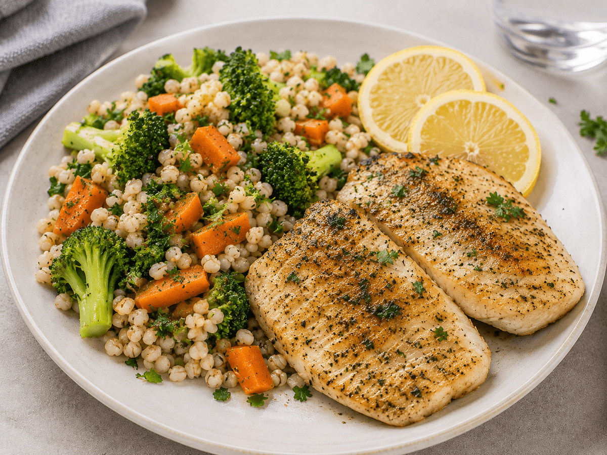 Herb-Crusted Tilapia Power Plate