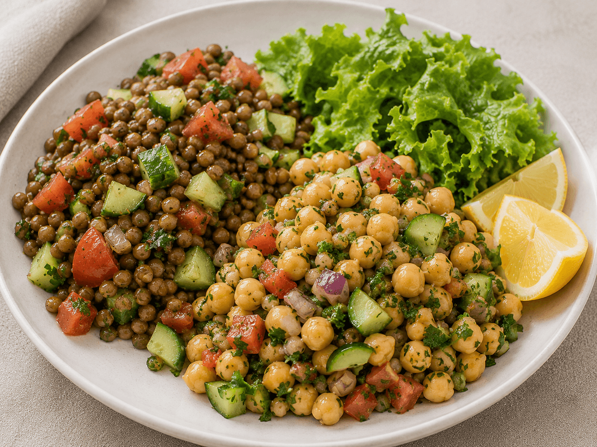 Mediterranean Lentil & Chickpea Salad Plate